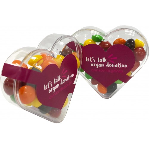 Acrylic Heart with Skittles 50g